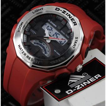 D-ziner Jam Tangan Sport Dual Time DZ8175 - Red  