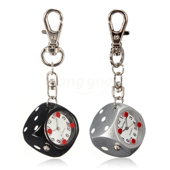 Dice Pocket Watch Keychain (Gray)( Intl) - intl  