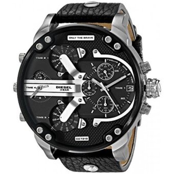 Diesel Mens DZ7313 Mr Daddy 2.0 Stainless Steel Black Leather Watch - intl  