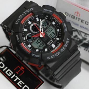 Digitec Jam Tangan Sport Dual Time GA1000 - Black Red  