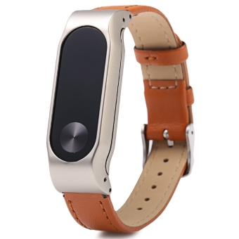 D.MRX Leather Watch Band for Xiaomi Miband 2 (Brown)  