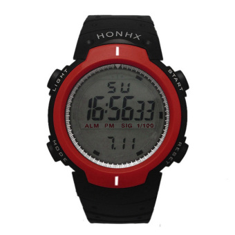 ED Digita Date iitary port Rubber Quartz Watch Waterproof (Red)  