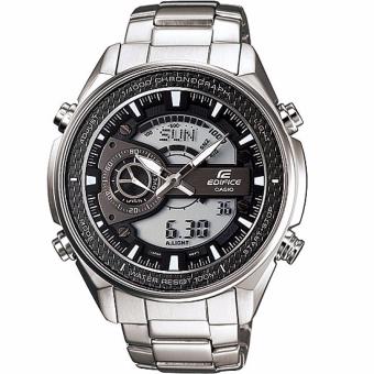 EDIFICE EFA-133D-8AVDF - Chronograph - World Time - LED Light - Jam Tangan Pria - Bahan Tali Stainless Steel - Silver  