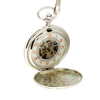 equipn Men's retro semi-automatic mechanical pocket watch (White)  