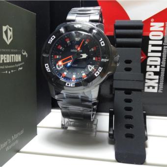 Expedition Jam Tangan Pria Expedition E6711M GMT Black Stainless Steel  