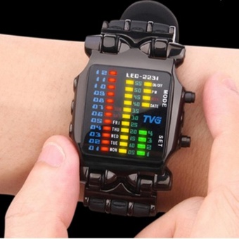 Fashion Brand TVG Binary Led Digital Watch Luminous Waterproof Men Sports Watches Clock Wristwatches for Men Relogio Masculino - intl  
