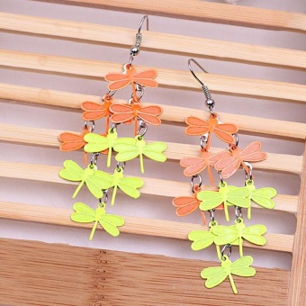 Fashion Dragonfly Dangle Hook Drop Pendant Charm Colorful Party Long Earrings - intl  