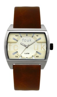 FCUK BROWN LEATHER STRAP WATCH FC1056SI  