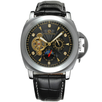 Forsining Men Mechanical Automatic Dress Watch with Gift Box FSG005M3S7 (Black)  