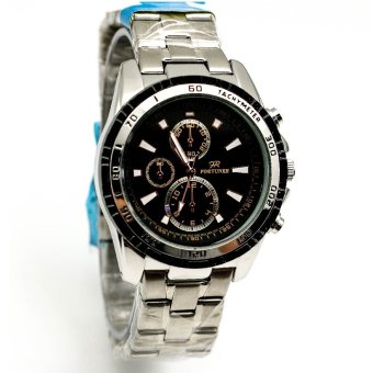 fortuner jam tangan pria silver stainless hitam fortuner jam tangan pria silver stainless hitam