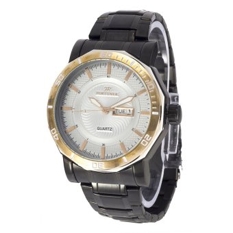 Fortuner Mens Casual Watches - Hitam - Stainless - FR K1127G BL SIL GLD  