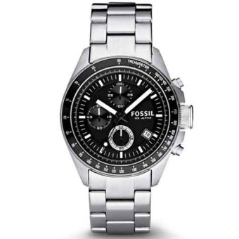 Fossil Jam Tangan Pria Fossil CH2600 Decker Chronograph Stainless Steel Black Dial Men's Watch  
