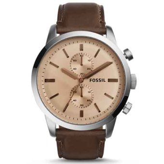 Fossil Jam Tangan Pria Fossil FS5156 Townsman Chronograph Dial Brown Leather Men's Watch  