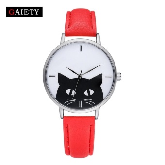 GAIETY G066 Women Fashion Leather Band Analog Quartz Round Wrist Watch Watches Red - intl  