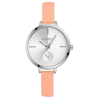 GAIETY G244 Women Fashion Quartz Round Wrist Watch Analog Leather Band Watches - Beige - intl  