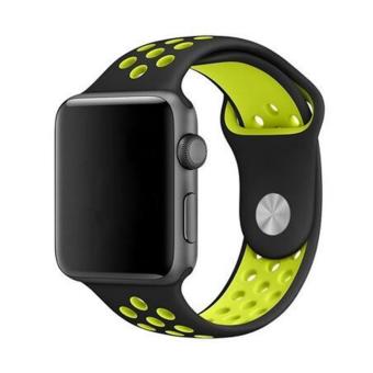 GAKTAI baru pengganti olahraga gelang silikon menonton band tali untuk Apple Watch seri 42 mm - hitam kuning - International  