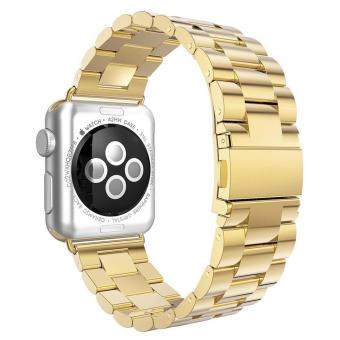 GAKTAI For Space Black Apple Watch Replacement Stainless Steel Link Bracelet Strap Band 38MM - Gold - intl  