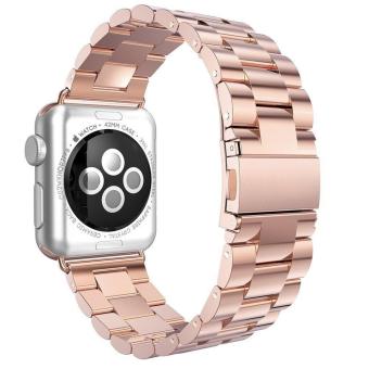 GAKTAI For Space Black Apple Watch Replacement Stainless Steel Link Bracelet Strap Band 38MM - Rose Gold - intl  