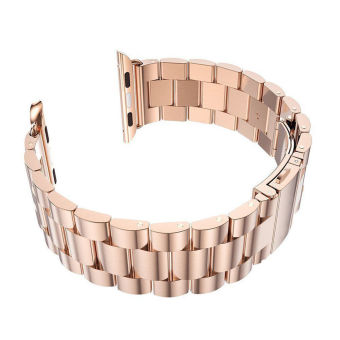 GAKTAI For Space Black Apple Watch Stainless Steel Link Bracelet Strap Band 38mm (Rose Gold)  