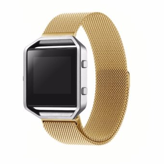 GAKTAI Milanese Magnetic Loop Stainless Steel Strap Watch Bands For Fitbit Blaze Watch (Gold)  