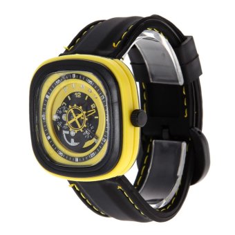 Gear Strap Military Sports Business Square Head men watch Yellow - Intl  