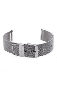 Generic 20mm Durable Silver Steel Watch Band Strap Pin Buckle Adjustable  