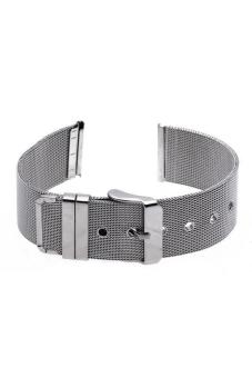 Generic Durable Silver Steel Strap Watch 22mm  
