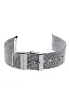 Generic Durable Silver Steel Strap Watch 24mm  