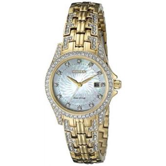 GPL/ Citizen Eco-Drive Womens EW1222-84D Silhouette Crystal Watch/ship from USA - intl  