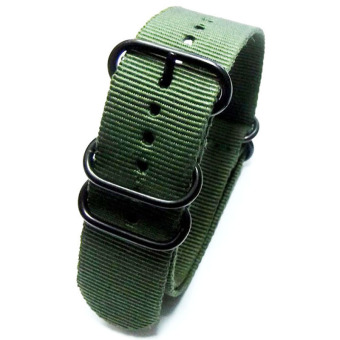 Gracefulvara Pria Wanita olahraga nilon tali pengikat pergelangan tangan gelang jam (hijau tentara) - 18 mm  