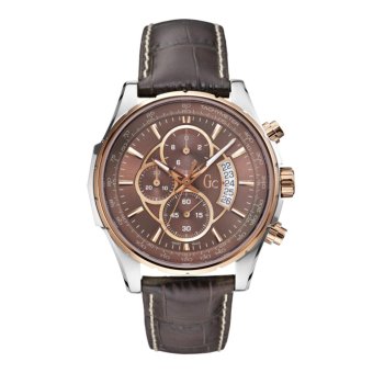 GUESS COLLECTION Gc TECHNOCLASS X81002G4S - Chronograph - Jam Tangan Pria - Leather - Brown - Rose Gold  