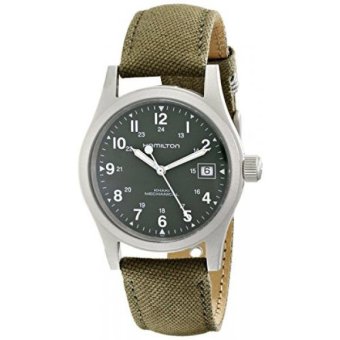 Hamilton Mens HML-H69419363 Analog Hand wind Stainless Steel Khaki Field Green Strap Watch - intl  