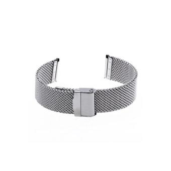 HDL Generic 22mm Unisex Mesh Steel Watch Band Strap Bracelet Safety Buckle Silver - Intl  