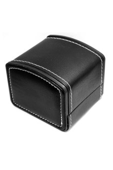 High-grade PU watches boxes custom elastic flip watches boxes Black  