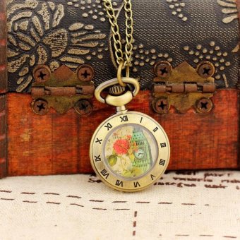 hooful Wholesale Dropship Small Old Necklace Women Mini Gifts With Long Chain Pendant Pocket Watch Face (as pic) - intl  