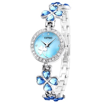 HUADE Kimio K456L Leaf Clover Ladies Crystal Flowers Diamond Quartz Bracelet Wrist Watch - intl  