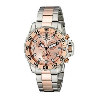 Invicta Men's 13627 Pro Diver Chronograph Rose Gold Tone Dial Two Tone Stainless Steel Watch - intl  