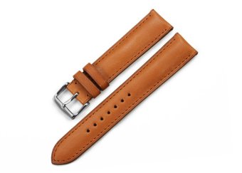 iStrap 18mm Genuine Calf Leather Watch Band Strap Steel Spring Bar Buckle Replacement Clasp Super Soft Brown 18  