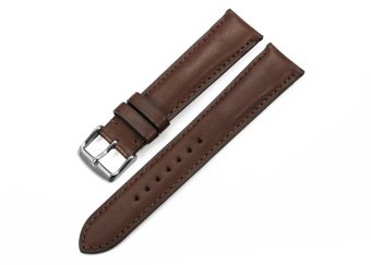 iStrap 20mm Genuine Calf Leather Watch Band Strap Steel Spring Bar Buckle Replacement Clasp Super Soft Dark Brown 20  