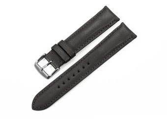 iStrap 20mm Genuine Calf Leather Watch Band Strap Steel Spring Bar Buckle Replacement Super Soft Clasp Black 20  