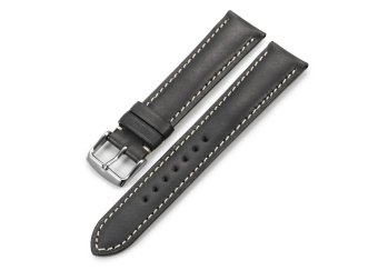 iStrap 21mm Genuine CalfSkin Leather Watch Band Strap Steel Spring Bar Buckle Replacement Clasp Super Soft Black 21  