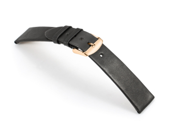 iStrap 22mm Genuine CalfSkin Leather Watch Band Rose Gold Steel Spring Bar Buckle Supper Soft-Black - intl  