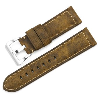 iStrap 24mm Genuine Leather Watch Band for Military Watches  