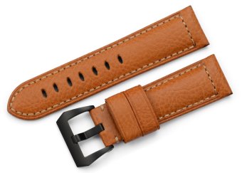 iStrap 24mm Grained Handmade Leather Watch Strap Honey Brown  