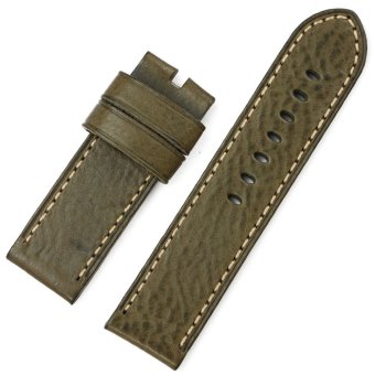 iStrap 26mm Calfskin Leather Watch Band Army Green  