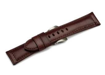 iStrap 26mm Smooth Finish Genuine Italy Leather Watch Strap for Men's PAM Radiomir - Dark Brown - Intl  