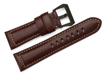 iStrap 26mm Smooth Finish Genuine Italy Leather Watch Strap Padded Men's Watch Belt - Dark Brown - Intl  