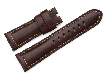 iStrap 26mm Smooth Finish Genuine Italy Leather Watch Strap Padded PAM Belt - Dark Brown - Intl  