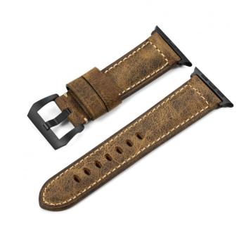 iStrap Italia kulit sapi tali jam Stainless Steel gesper logam USB cocok untuk Apple Watch 42 mm - International  