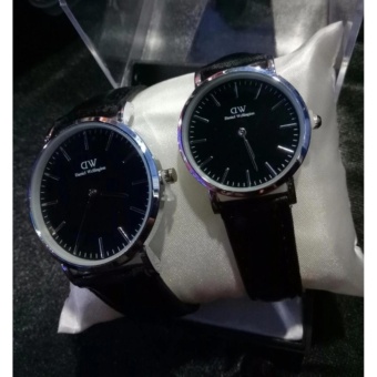 jam tangan Casual pria dan wanita DW model kulit  